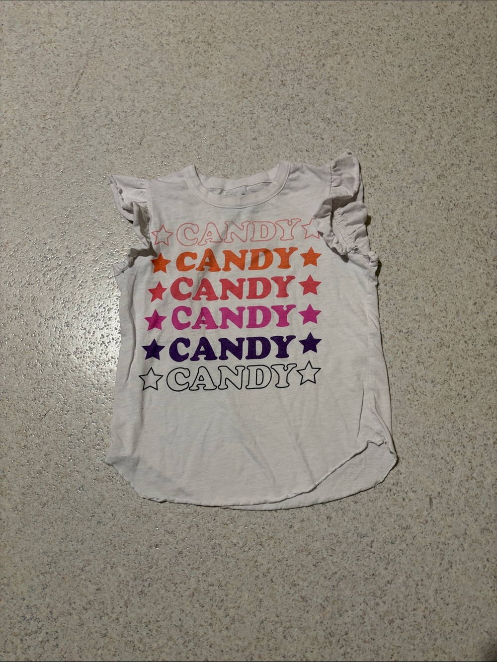 Chaser White Tee with Multicolor 'CANDY' Stack Print
